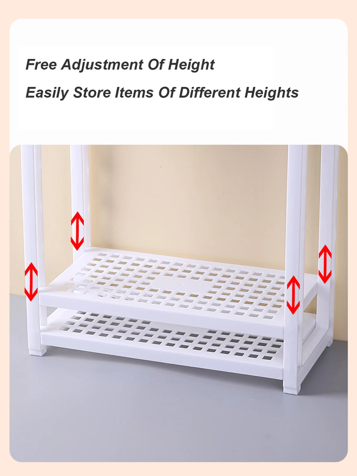 3-Tier Desktop Storage Rack - PP Plastic Standing Shelf Unit for Dressing Table, Dorm Desk and Bathroom Sundries, Everstock