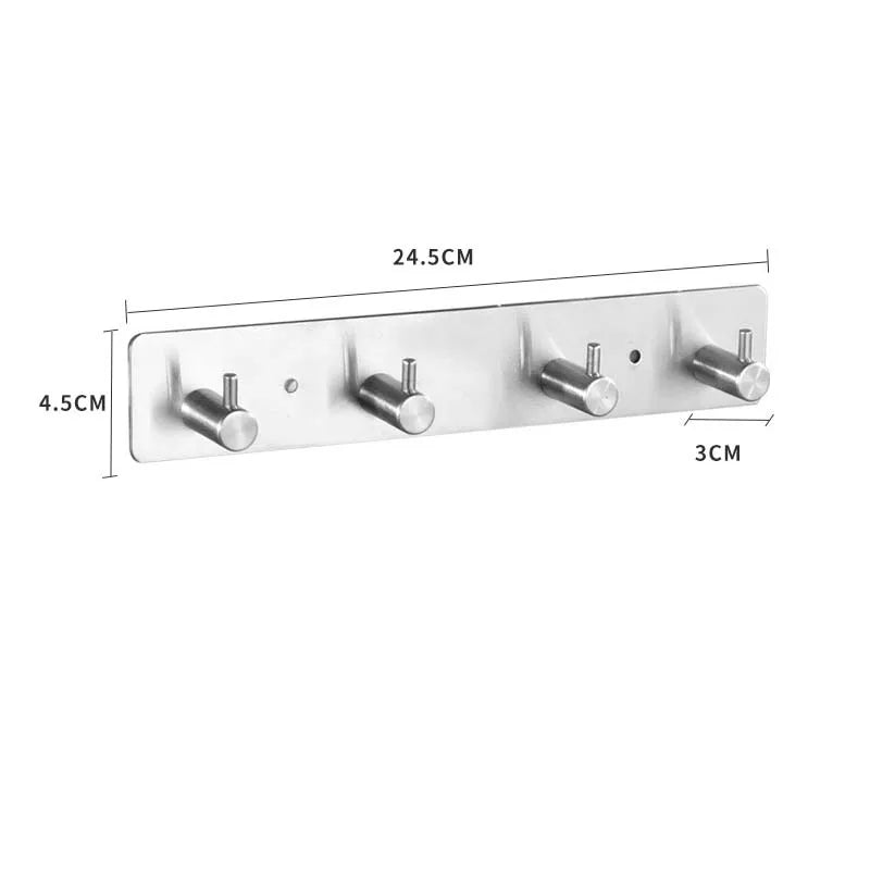 Stainless Steel Adhesive Key Hooks - No-Drill Wall Key Holder for Entryway, Hallway, Kitchen and Bathroom, Everstock