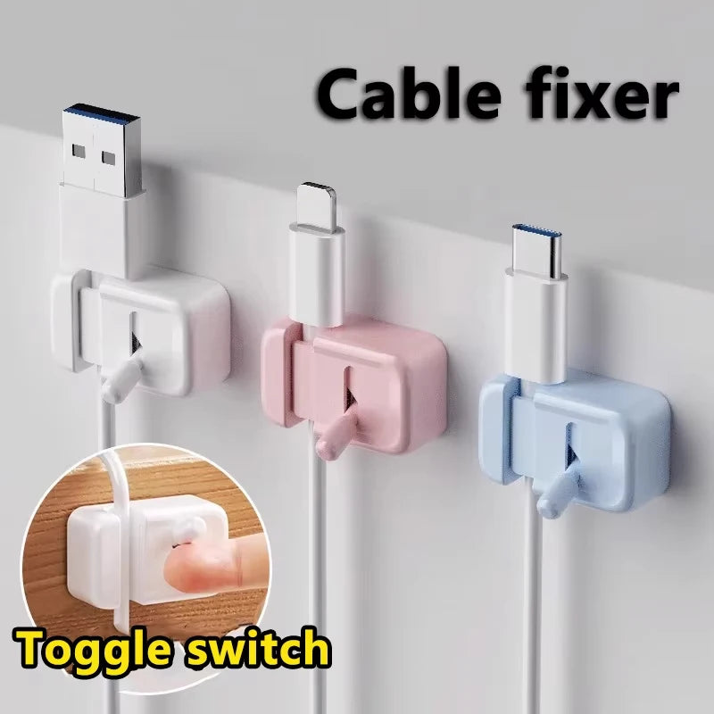 Desk Edge Cable Clip - No-Drill Cord Holder for Charging Cables and Data Wires at the Desk, Everstock