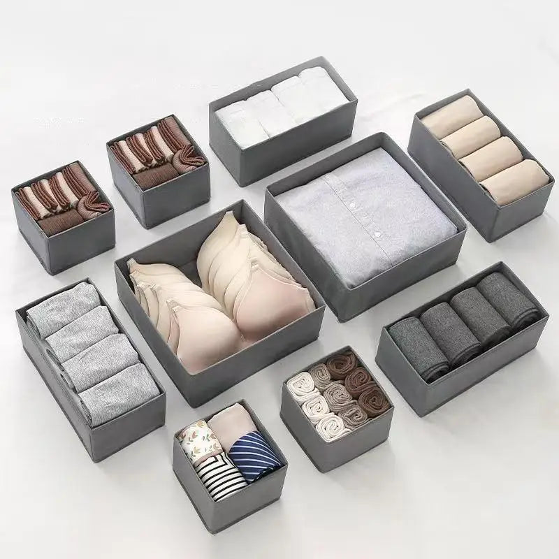 Clothes Storage Basket - Lightweight Plastic and Polyester Drawer Organizer for Underwear, Socks and T-Shirts, Everstock