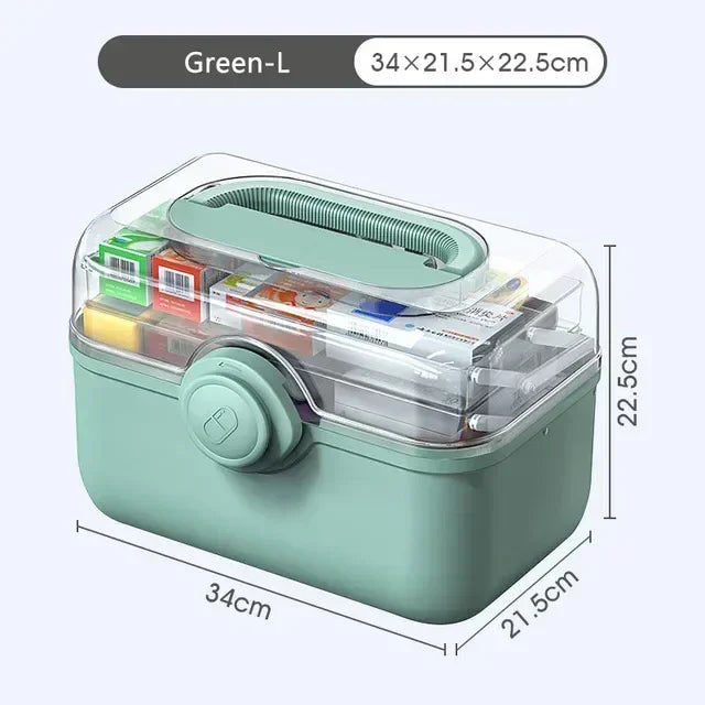 Portable Medicine Storage Box - Layered First-Aid Supply Organizer for Home & Travel, Everstock