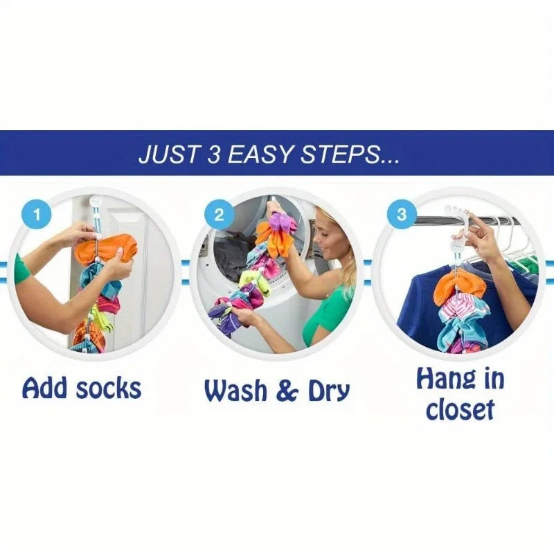 Sock & Hosiery Drying Hanger - Multi-Hook Organizer for Laundry Room & Closet Storage, Everstock
