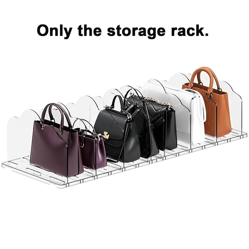 Purse Organizer for Closet - Adjustable Clear Shelf Divider for Handbag & Bag Storage, Bedroom & Office, Everstock
