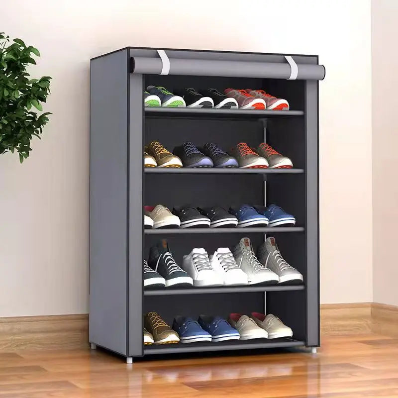Dustproof Shoe Cabinet - Non-Woven Fabric Shoe Rack with Steel Frame, 5 to 9 Lattices for Entryway Storage, Everstock