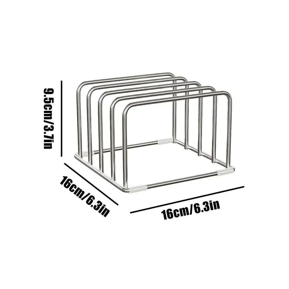 Cutting Board Holder Stand - 2-Tier Stainless Steel Rack for Chopping Boards & Pot Lids, Kitchen, Everstock