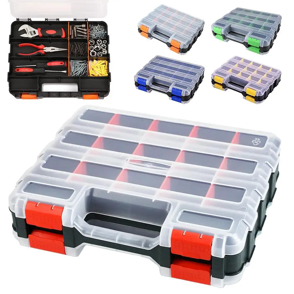 Hardware Storage Organizer Box - 34 Compartments with Dividers for Screws, Nuts & Bolts, Everstock