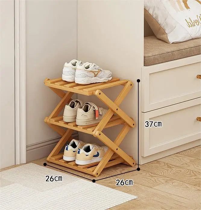 Installation-Free Bamboo Shoe Rack - Multi-Tier Wooden Shoe Shelf for Living Room, Hallway and Bedroom, Everstock