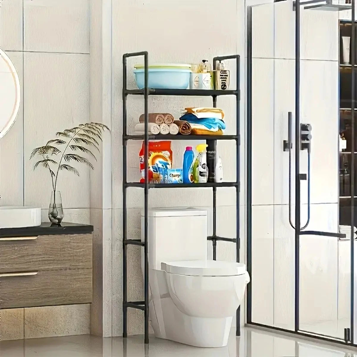 Floor-Standing Toilet Storage Rack - Freestanding Shelf Stand for Bathroom, Everstock