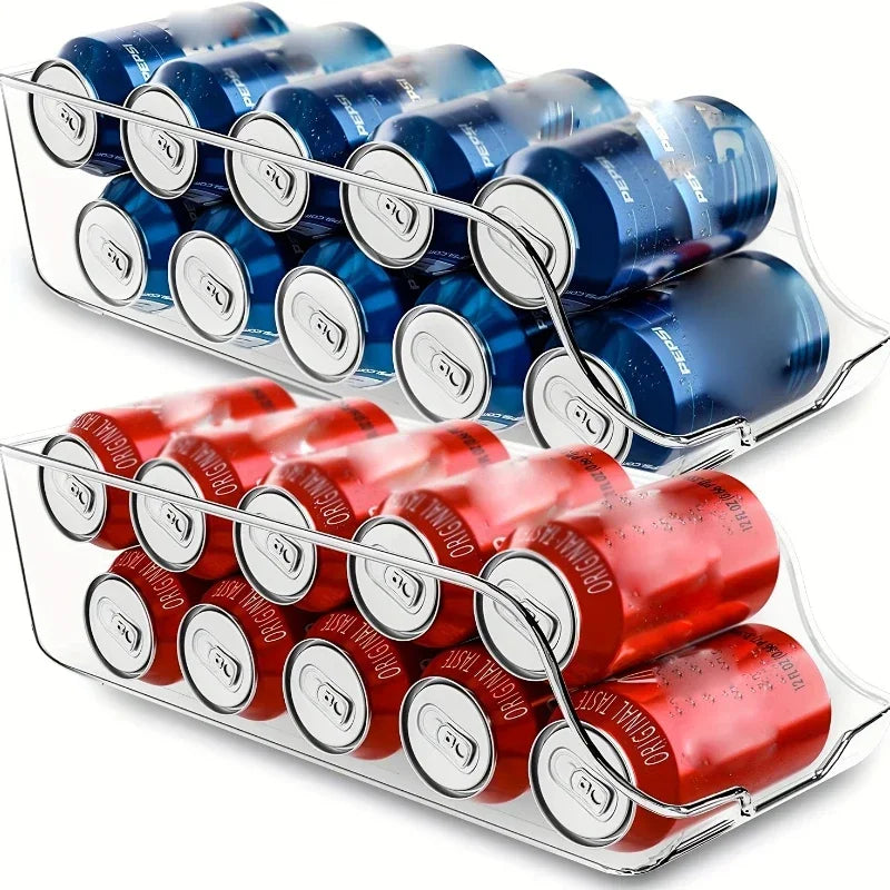 Refrigerator Can Dispenser Organizer - Auto-Rolling Soda Can Storage Bin for Fridge & Pantry, Everstock