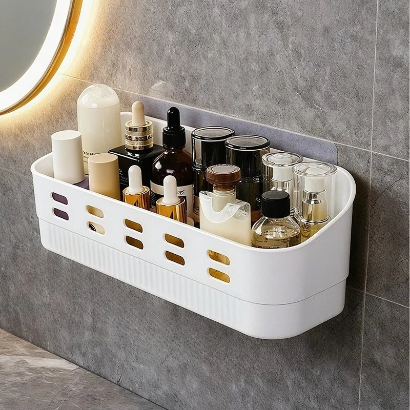 Wall-Mounted Storage Rack - Removable High-Capacity Rack with Drainage Design for Bathroom & Kitchen, Everstock