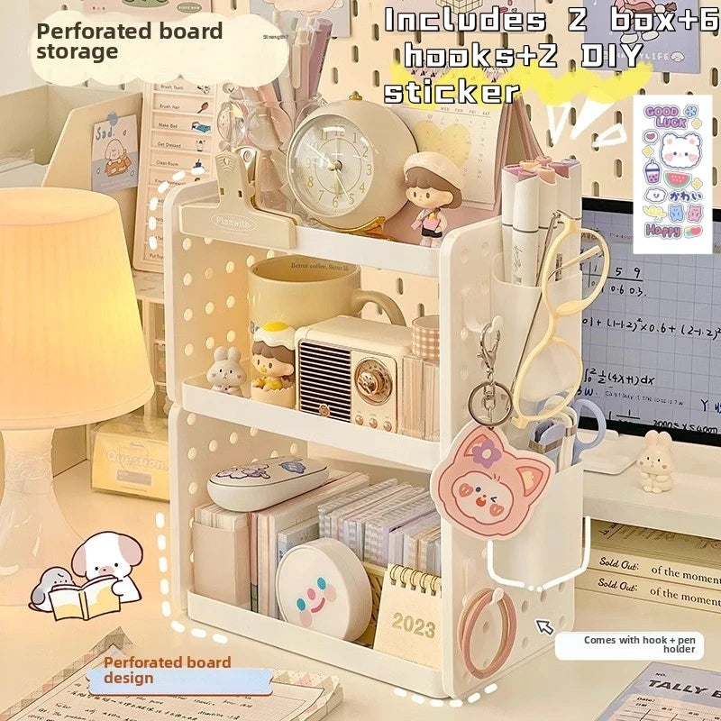 3-Tier Desktop Organizer - Pegboard Shelf & Pen Holder for Office & Home Desks, Everstock