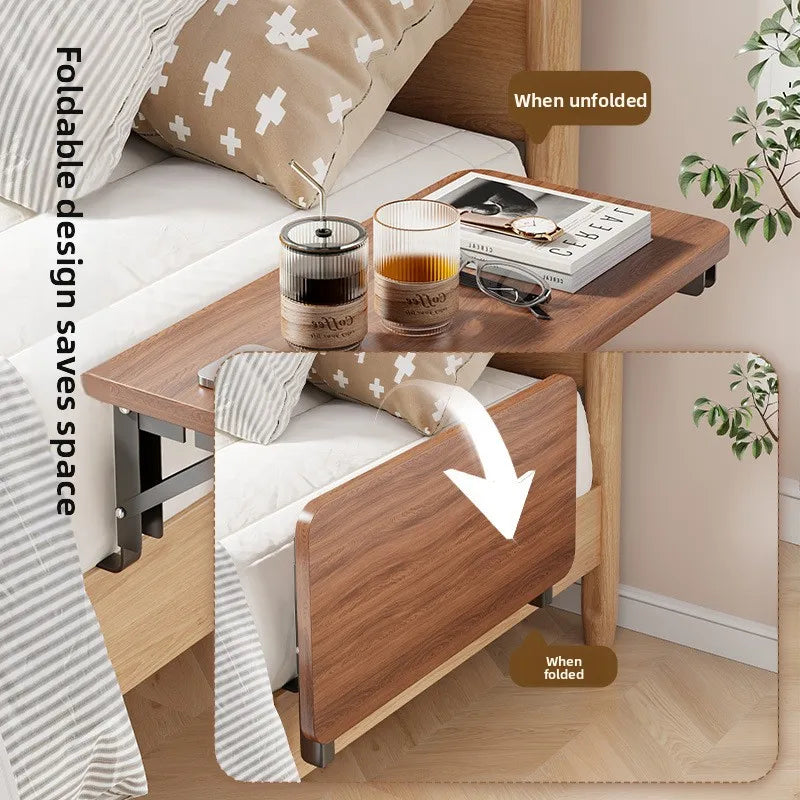Foldable Bedside Shelf - Wooden Fold-Down Bunk Bed Rack for Dorm Rooms, Phones, Books & Drinks, Everstock