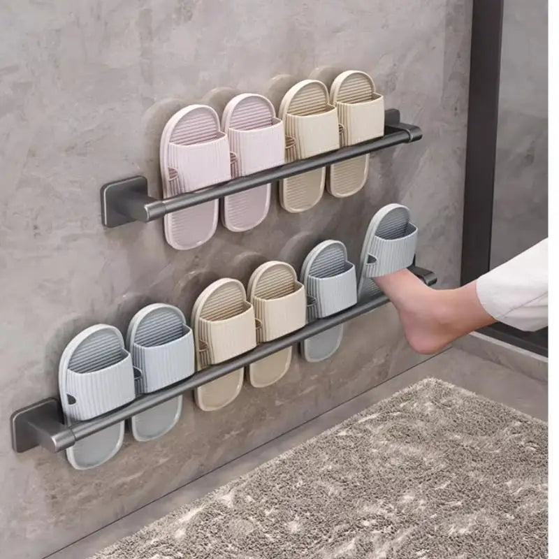 Two-Tier Towel Rack - Wall-Mounted Punch-Free Storage Shelf & Holder Bar for Bathroom, Everstock