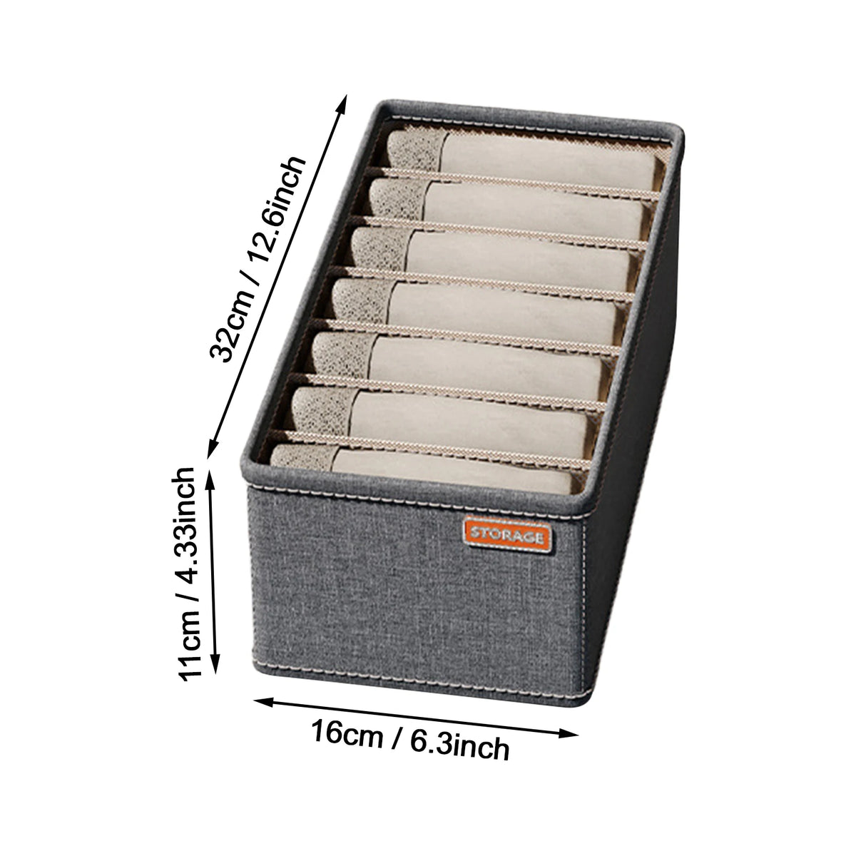 Underwear Drawer Organizer - Non-Woven Fabric Storage Boxes for Socks, Bras & Clothing in Dresser and Wardrobe, Everstock