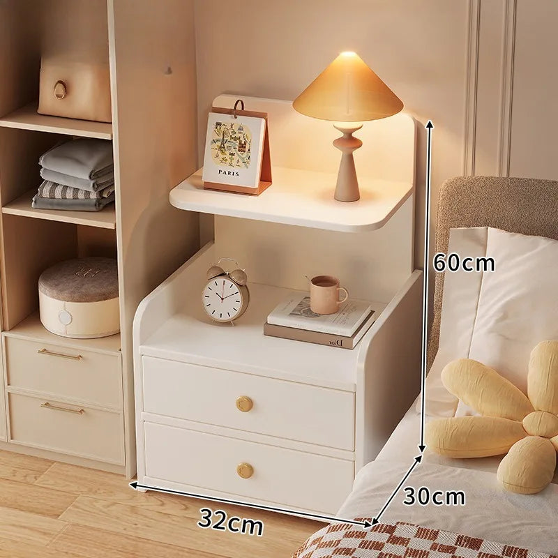 Wooden Nightstand Cabinet - Compact Bedside Storage Unit for Dorms, Guest Rooms and Rental Bedrooms, Everstock