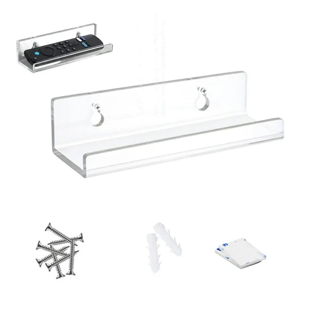 Acrylic Record Display Stand - Clear 4 Inch Wall-Mounted Ledge for Small Albums, CDs and Art Cards, Everstock