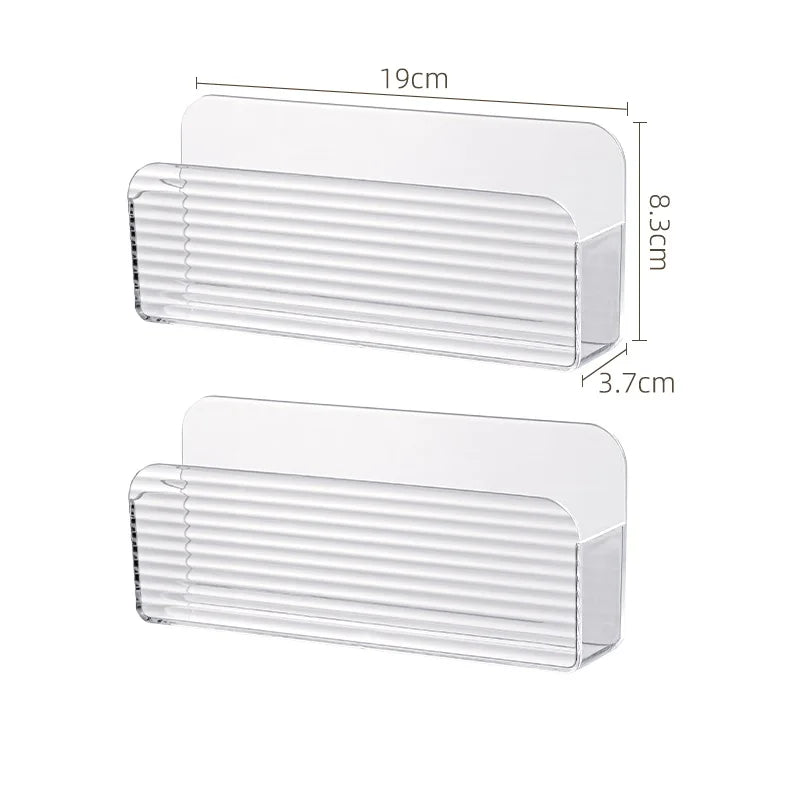 Adhesive Cabinet Door Organizer - Clear Slim Wall Mounted Storage Tray for Bathroom & Medicine Cabinets, Everstock