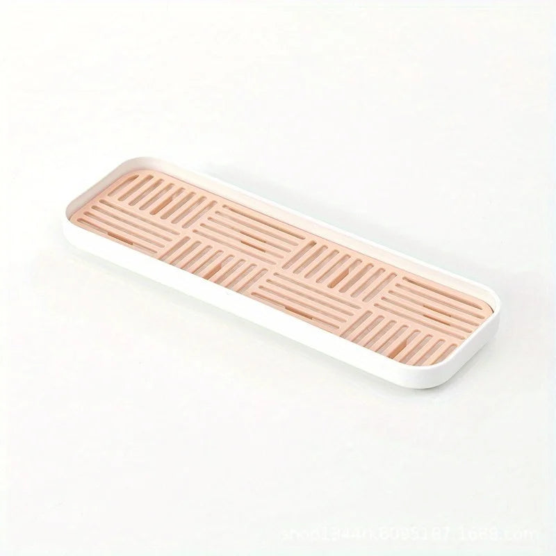 Sink Drainer Organizer - Drain Tray with Sponge Holder & Cutlery Rack for Kitchen Countertop Storage, Everstock