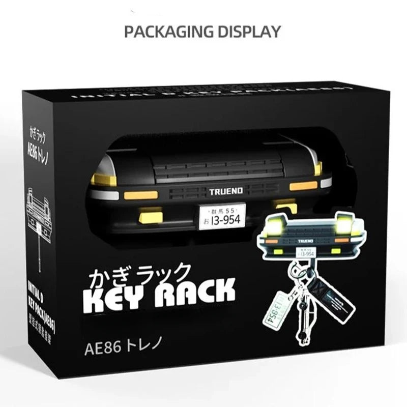 AE86 Headlight Wall Key Holder - Moulded ABS Key Hook, 8.2 x 3.9 x 6 cm, for Entryway Walls and Car Fans, Everstock