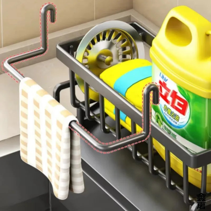 Faucet-Mounted Sink Shelf - No-Drill Spice & Utensil Rack with Drainage for Kitchen Sinks, Everstock