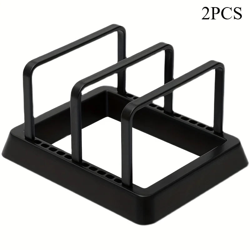 Pot Lid Organizer Rack - 3-in-1 Drying Tray for Pans, Lids & Cutting Boards, Kitchen Countertop Storage, Everstock