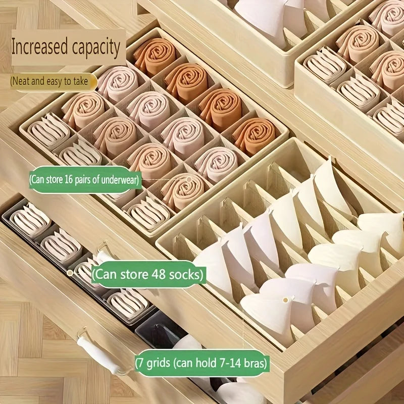 Underwear Drawer Organizer Set - Storage Boxes for Socks, Panties & Bras, Cabinet & Wardrobe Storage, Everstock
