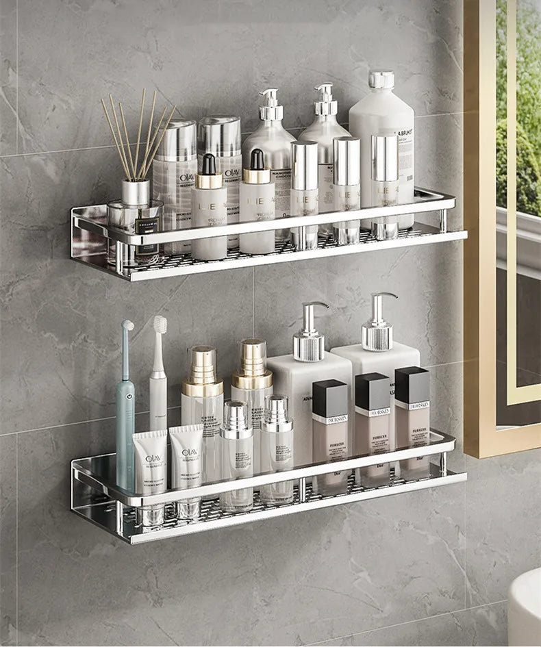 Aluminum Shower Shelf Organizer - Silver Shampoo Storage Rack, 30-50cm, Everstock