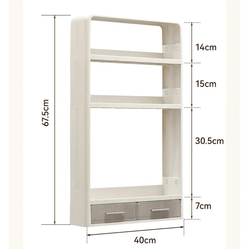 Non-Perforated Wall Mounted Rack - Skincare Product Storage Organizer for Washbasin Table, Everstock
