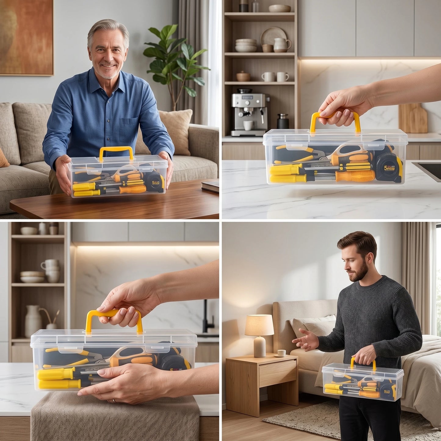 Hardware Organizer Tool Box - Compartment Storage for Screws, Nuts, Bolts & Nails, Garage & Workshop, Everstock