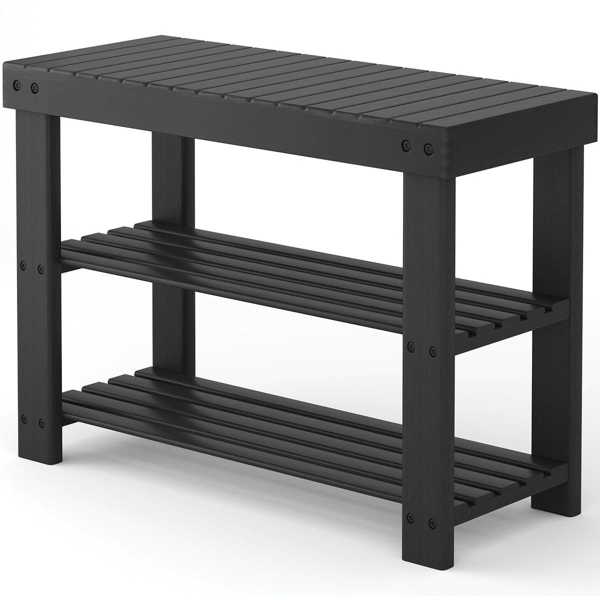 Bamboo Shoe Rack Bench - Natural Bamboo Entryway Storage Bench with 286 lb Seat Capacity, Everstock