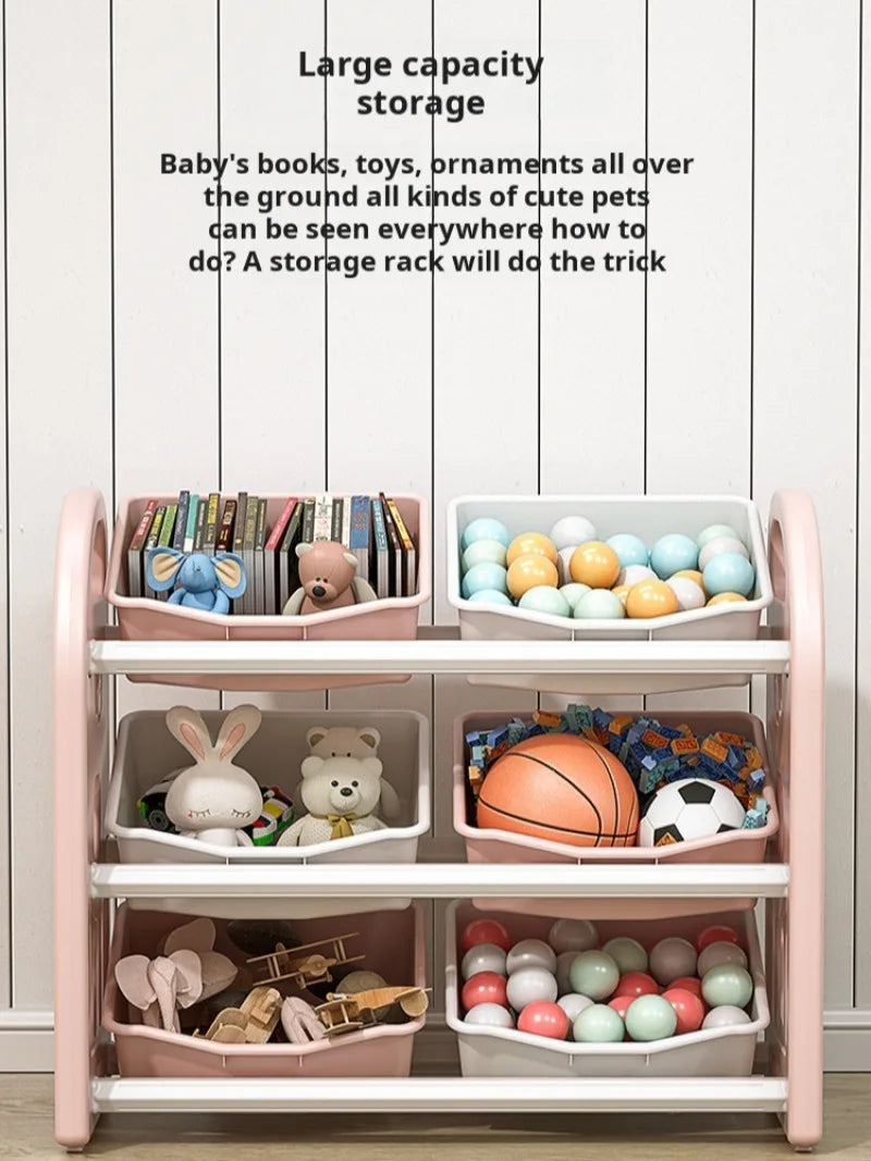 Kids Toy Storage Bookshelf Cabinet - 6-9 Compartment Plastic Organizer for Books, Toys & Sundries, Everstock