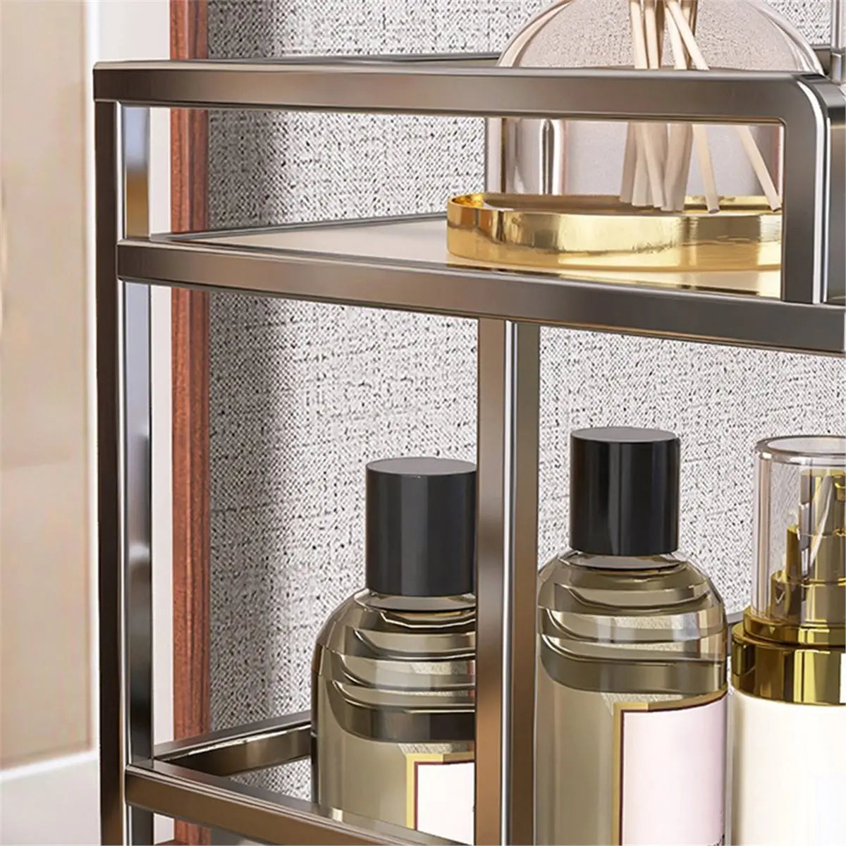 Bathroom Counter Organizer - Tiered Acrylic and Metal Cosmetic Storage Rack for Vanity and Dressing Table, Everstock