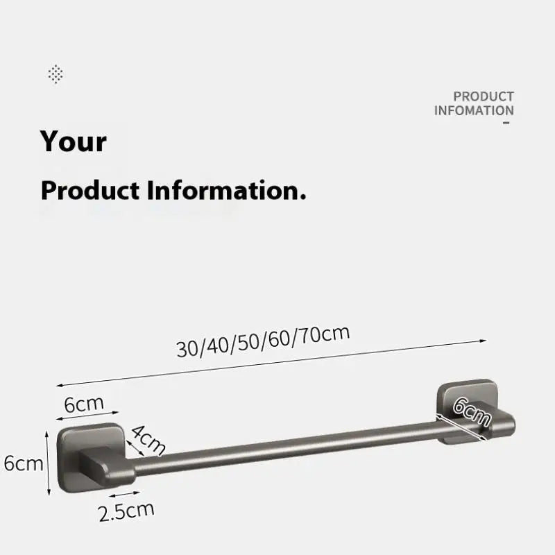 Two-Tier Towel Rack - Wall-Mounted Punch-Free Storage Shelf & Holder Bar for Bathroom, Everstock