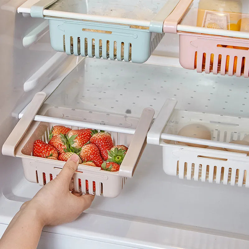 Fridge Shelf Hanging Drawer - Retractable Under-Shelf Basket Organizer for Refrigerator Storage, Everstock