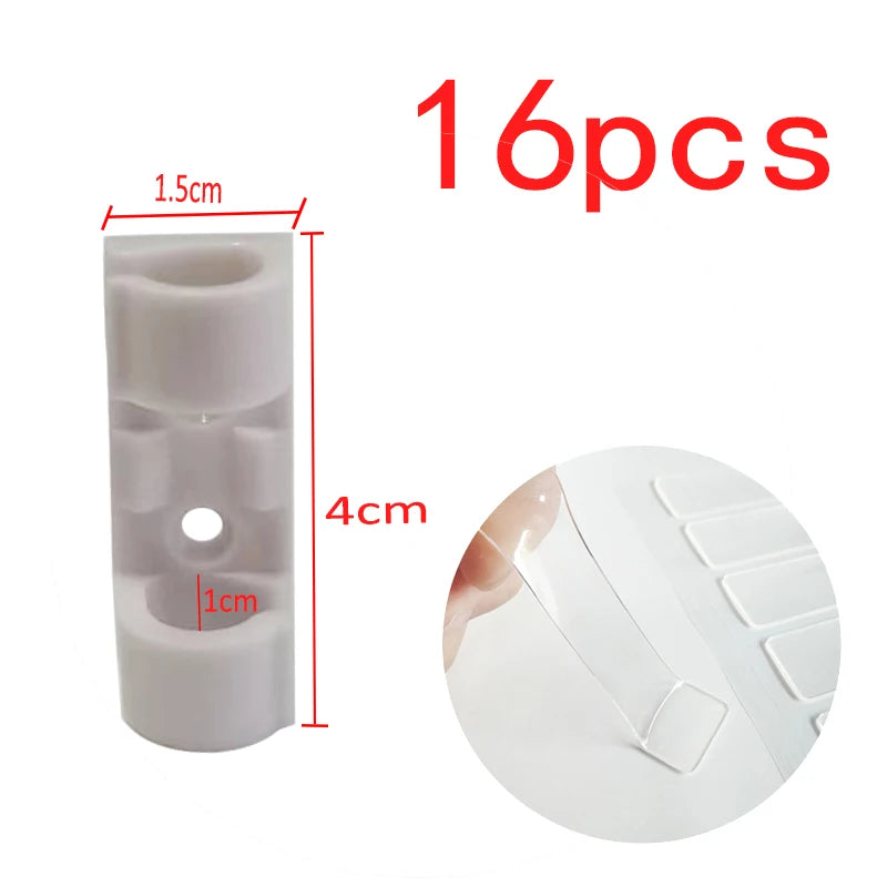 Cable Clips Set - Acrylic and ABS Resin Cord Holders in Two Sizes for Desk, Wall, Tile and Glass, Everstock