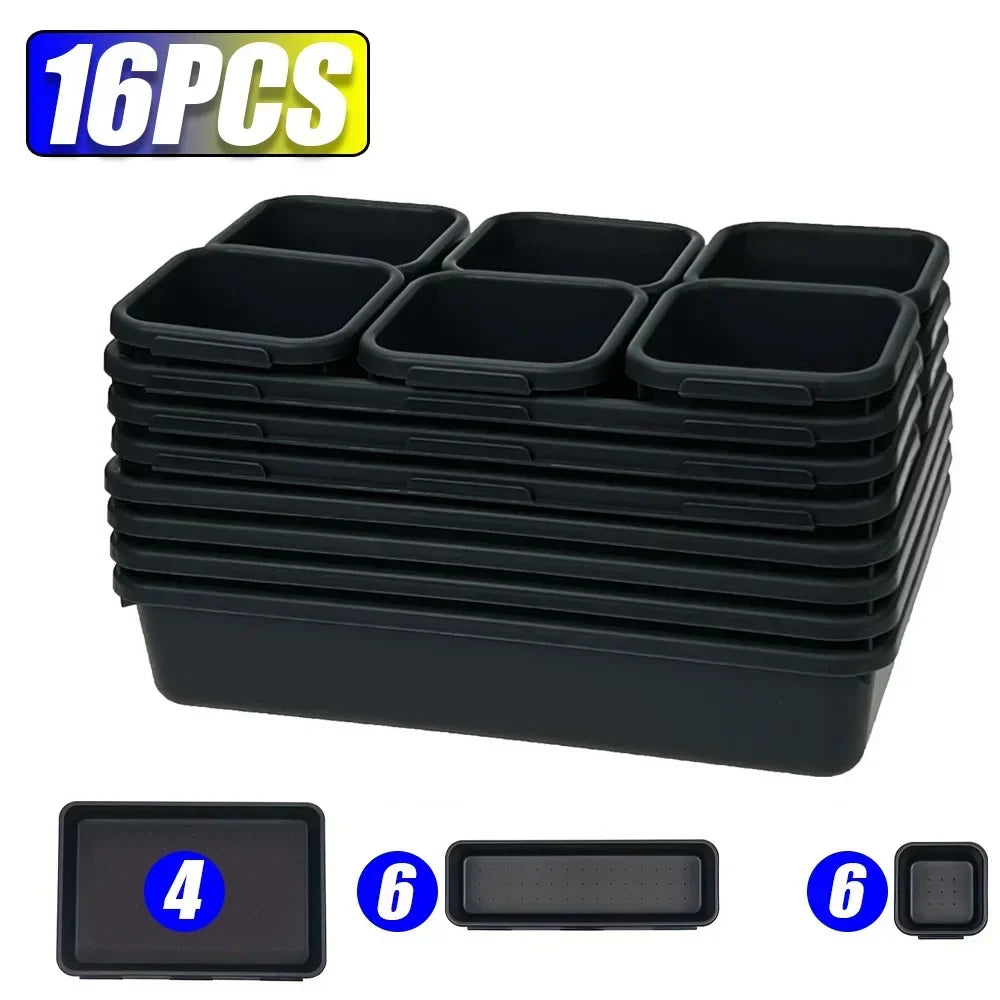 Drawer Organizer Tray Set - Interlocking PP Tool Bins in 3 Sizes for Workbench, Toolbox & Desk, Everstock