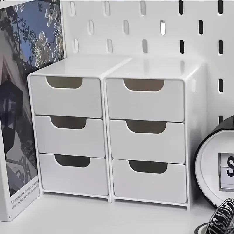 3-Tier Desk Organizer with Drawers - Portable Divider Box for Office Supplies, Jewelry & Cosmetics, Everstock