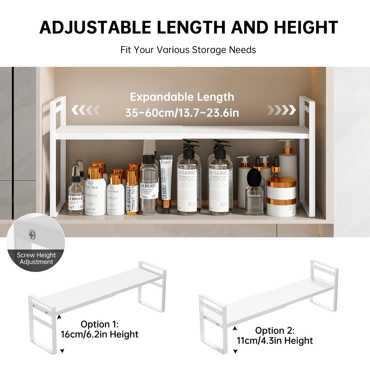 Bathroom Mirror Cabinet Storage Box - Partitioned Layered Organizer for Cosmetics & Toiletries, Everstock