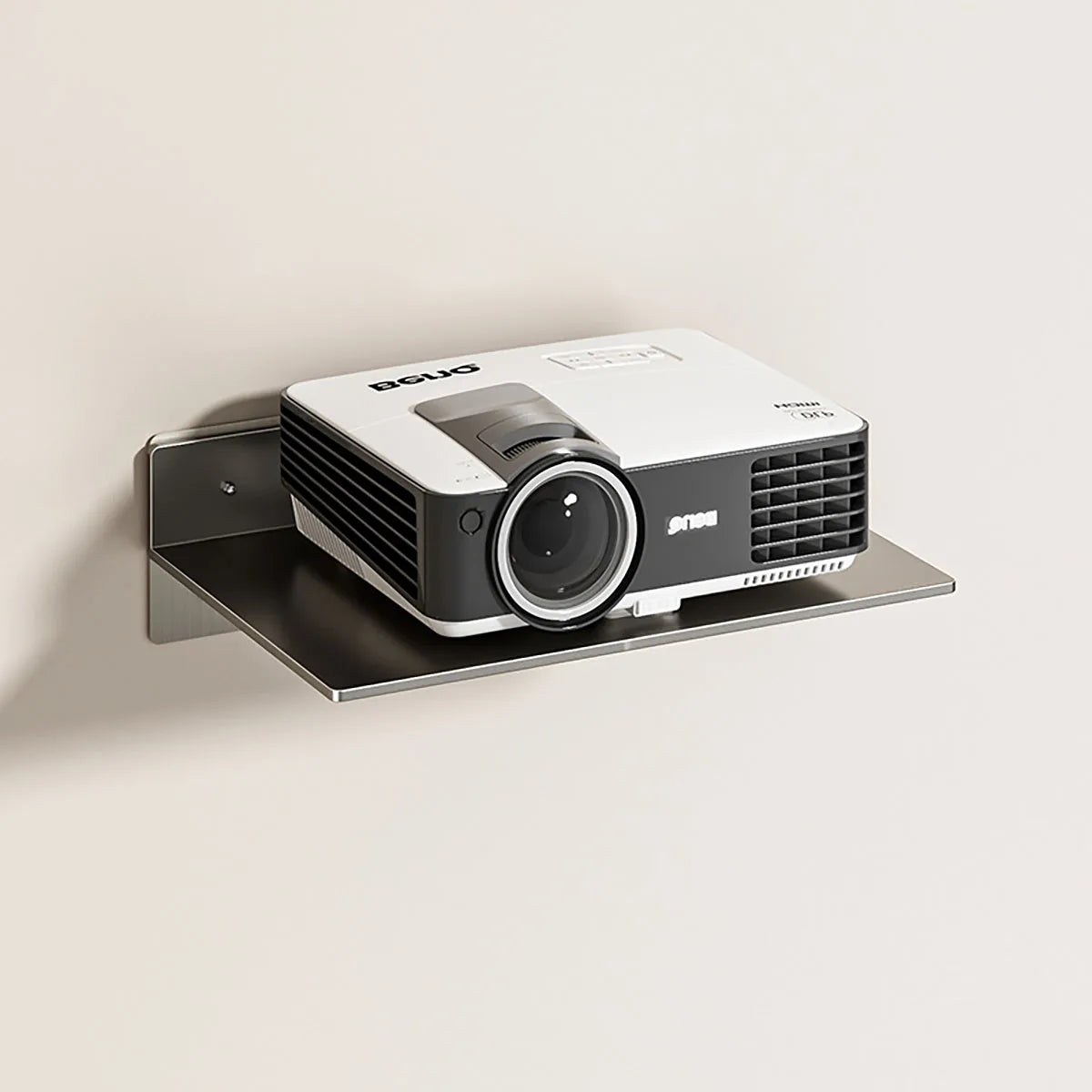 Wall-Mounted Router Shelf - No-Drill Stainless Steel Floating Rack for Projector, Set-Top Box & Camera, Everstock