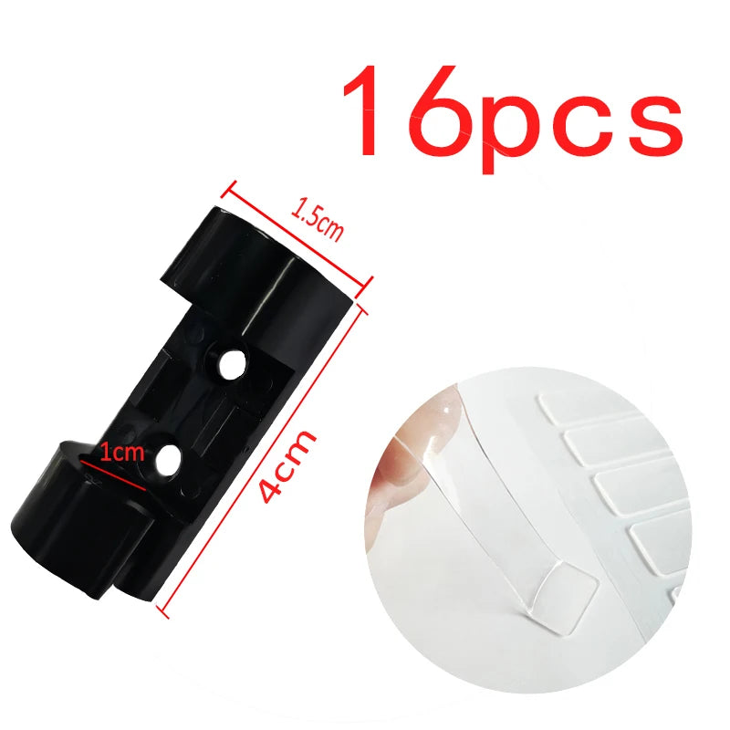 Cable Clips Set - Acrylic and ABS Resin Cord Holders in Two Sizes for Desk, Wall, Tile and Glass, Everstock
