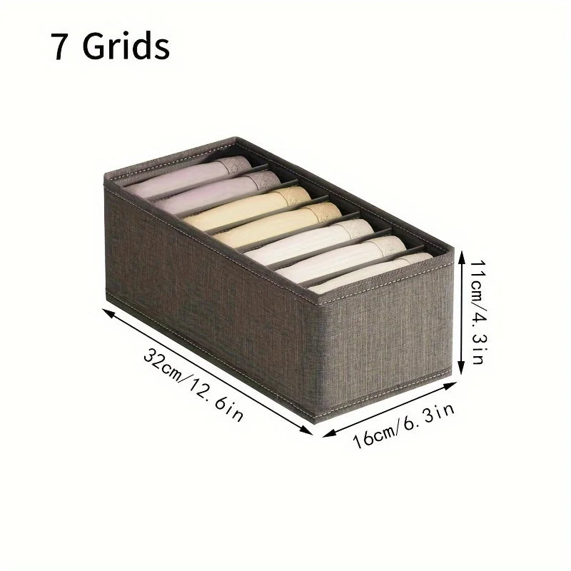 Underwear Drawer Organizer - Foldable Cloth Storage Box for Socks, Bras, Belts & Ties, Bedroom Wardrobe, Everstock