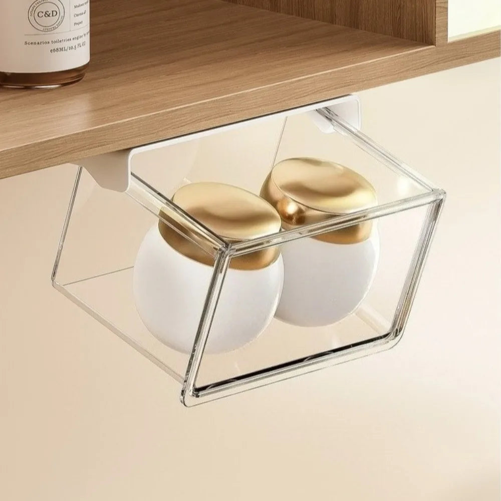 Wall-Mounted Cosmetic Storage Box - No-Drill Drawer-Style Organizer, 2-Piece Set, Everstock