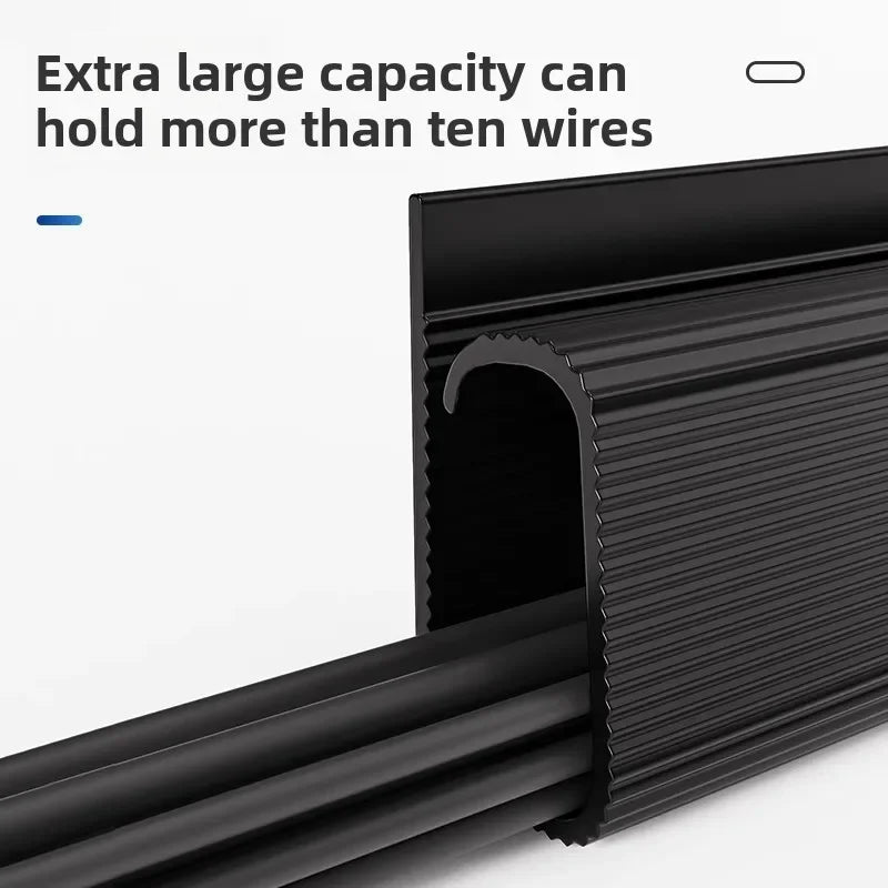 Desk Cable Tray - PVC Under-Desk Cord Raceway Channel with Adhesive Fixing, No Drilling, for Home Office, Everstock