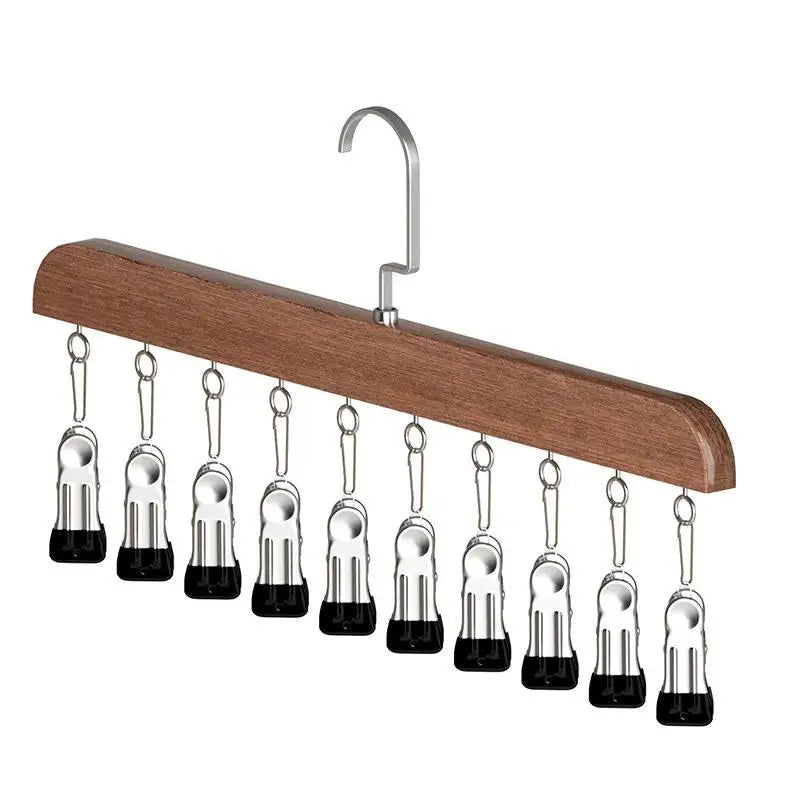 Hanging Closet Organizer with 10 Clips - Metal Frame Pants Hanger with 360-Degree Rotating Hook for Scarves and Jeans, Everstock
