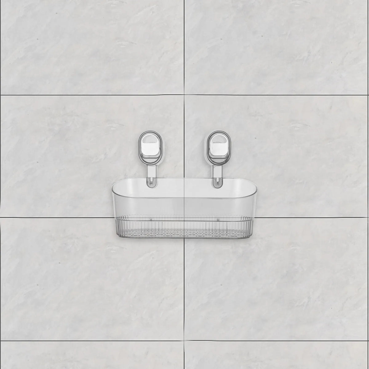 Suction Cup Shower Shelf - No-Drill Large Capacity Hanging Organizer for Shampoo & Body Wash, Everstock