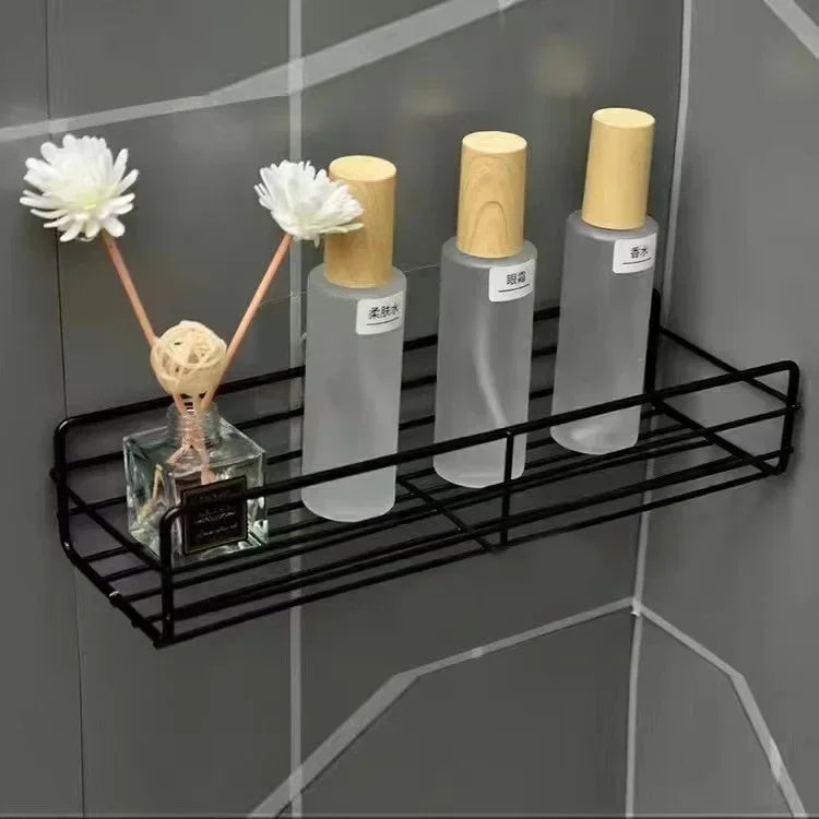 Wall-Mounted Corner Storage Shelf - Iron Shampoo Holder & Shower Drain Basket, Everstock