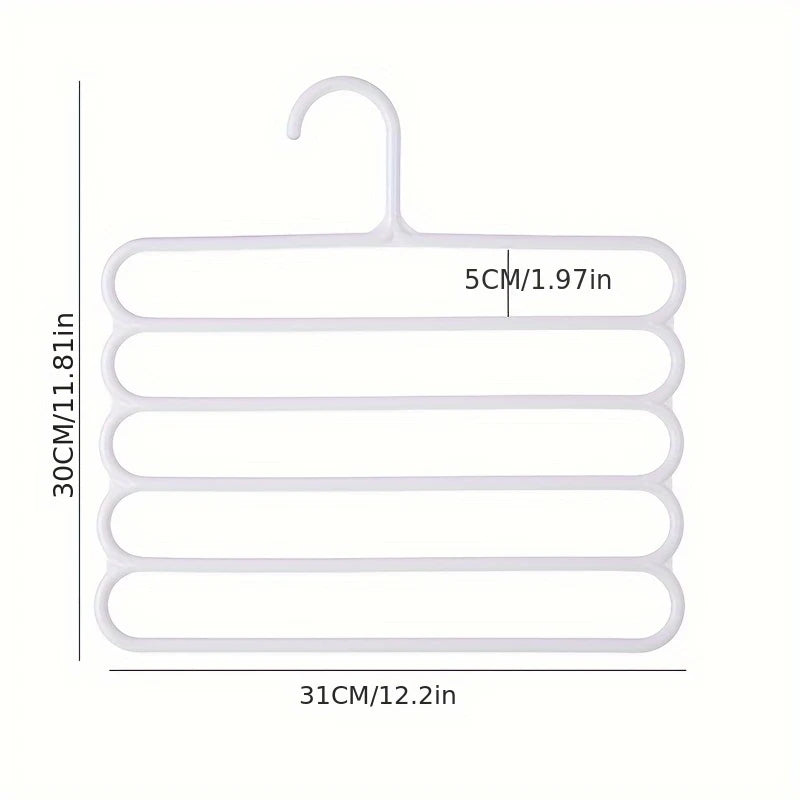 Multi-Tier Pants Hanger - Space-Saving Closet Organizer Rack for Trousers, Jeans, Scarves and Ties, Bedroom Wardrobe, Everstock