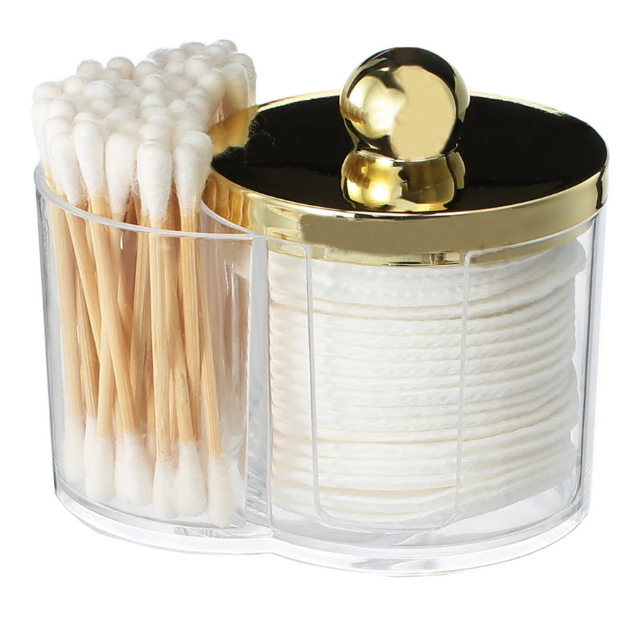 Clear Acrylic Vanity Organizer - Qtip & Cotton Swab Storage Container for Makeup Accessories, Everstock