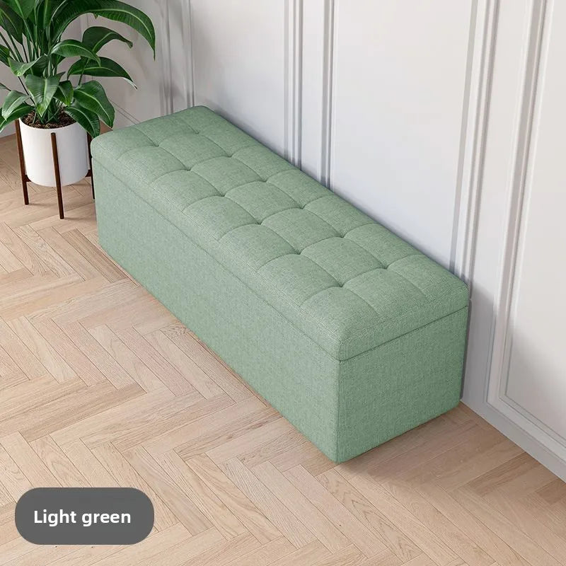 Storage Ottoman Bench with Lid - Linen Upholstered Seat in 80 to 120cm Lengths for Bedroom and Hallway, Everstock