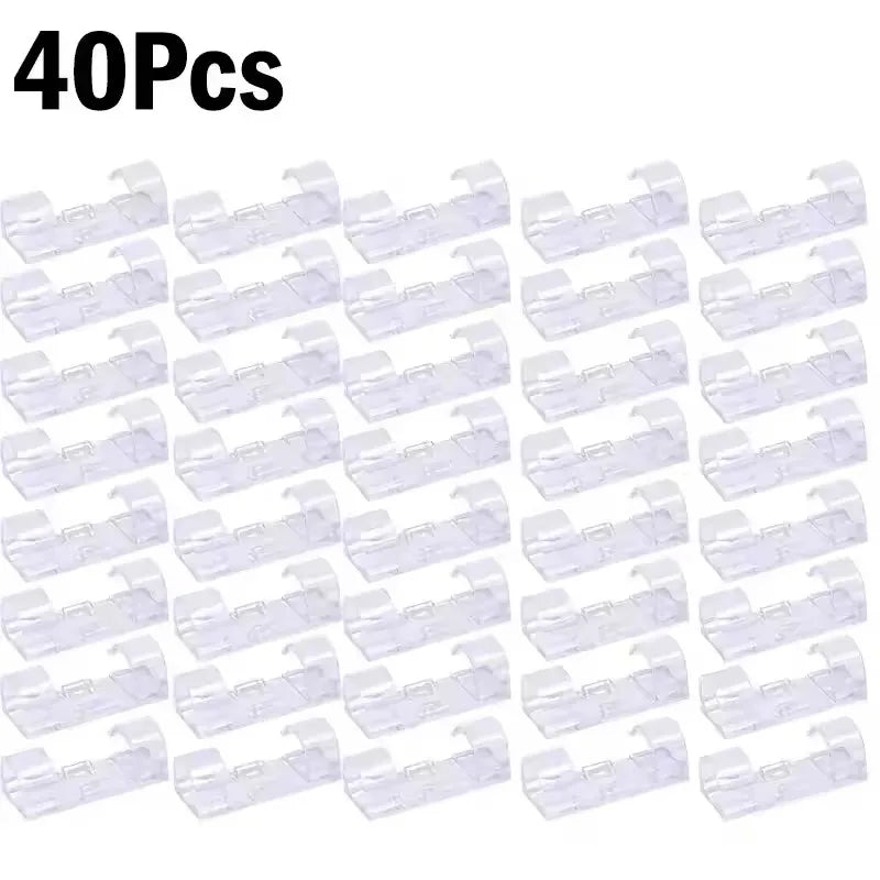 Self-Adhesive Cable Clips - ABS Cord Holders in 20-Piece and 16-Piece Sets for Desk, Home and Car, Everstock